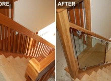 Glass staircase Before After