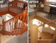Glass staircase before and after