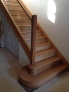 Oak Timber Treads and Glass Staircase Falkirk