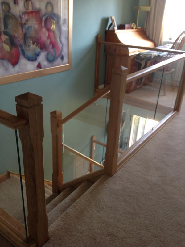 Timber and Glass Staircase with landing