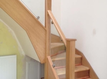 American White Oak Handrails with Glass Panels Stirling